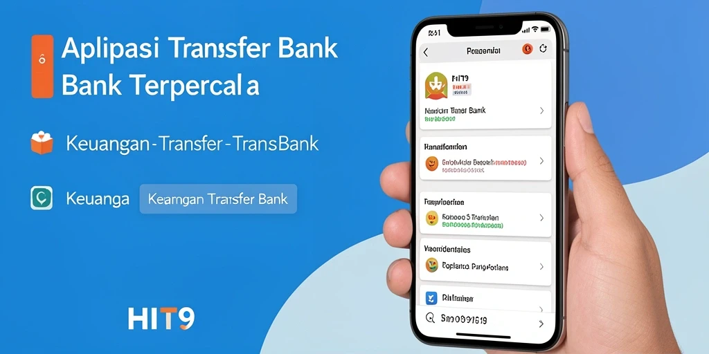 Antarmuka aplikasi HIT9 yang sederhana dan fungsional untuk transfer bank.