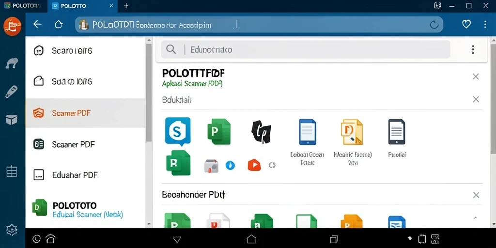 Antarmuka pengguna POLOTOTO yang intuitif dan fungsional untuk Scanner PDF.
