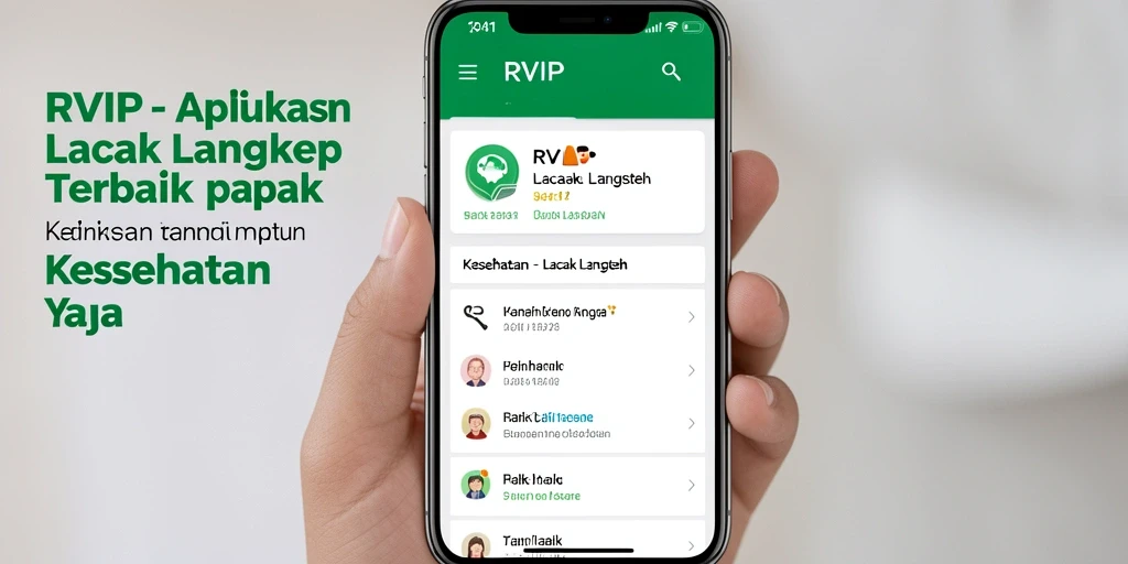 Tampilan antarmuka aplikasi RVIP yang user-friendly dan informatif.