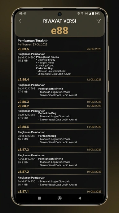 Riwayat Versi e88 untuk Pengguna Android Indonesia